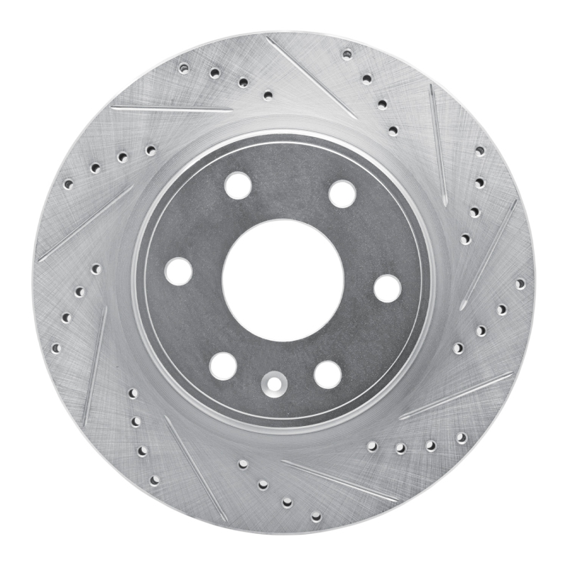 Buick Enclave Brake Rotor (1) - Front Right - R1 Concepts - Drilled & Slotted - Silver - `07-`17